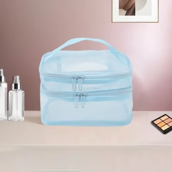 Unique Bargains Large Capacity Visible Drawstring Makeup Bag 1 Pc image {4}