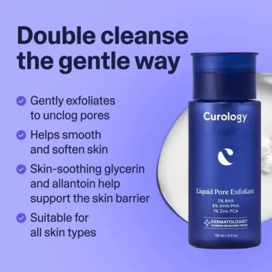 Curology Liquid Pore Exfoliant with 2% BHA, 8% AHA/PHA and 1% Zinc - 4fl oz image {2}