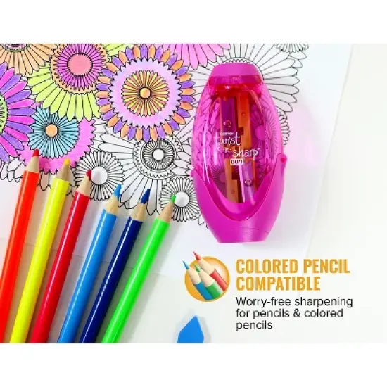 Bostitch Twist-n-Sharp&trade; Duo Pencil Sharpener, Assorted Colors, Pack of 6 image {9}