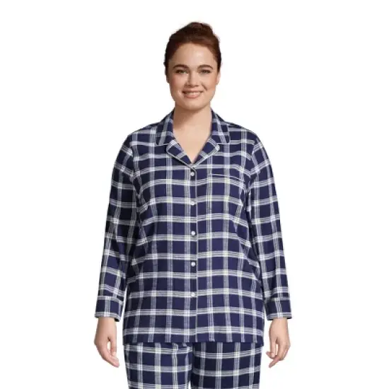 Lands' End Women's Long Sleeve Print Flannel Pajama Top image {3}