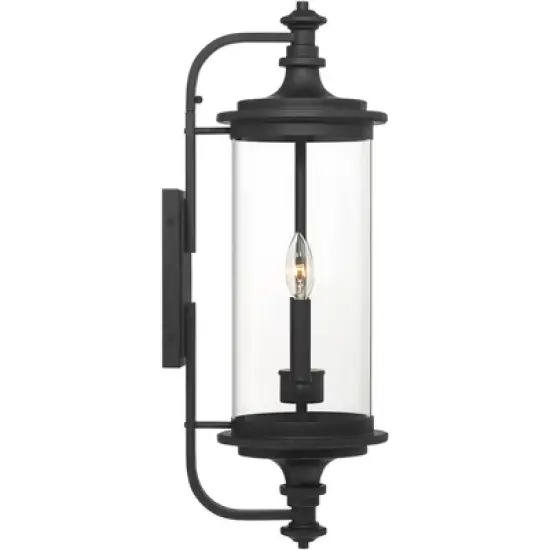 Possini Euro Design Medici Modern Outdoor Wall Light Fixture Black Metal 24 1/2" Clear Glass for Post Exterior Barn Deck House Porch Yard Patio Home image {6}