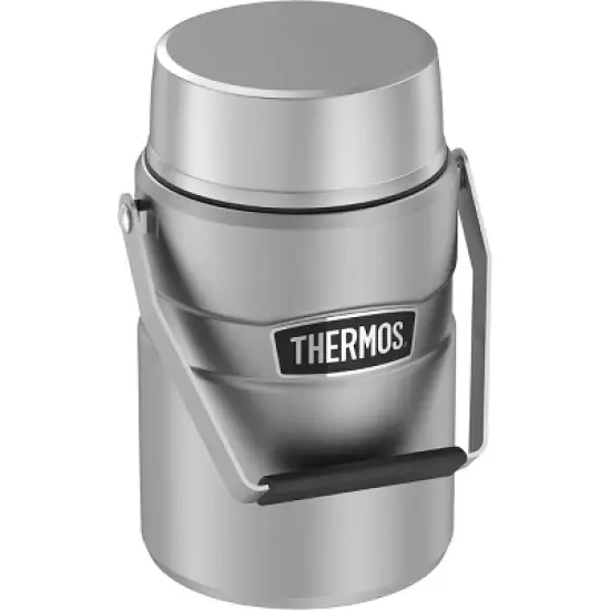 Thermos 47 oz Stainless King Big Boss Food Jar w/ 2 Inner Containers-Matte Steel image {2}