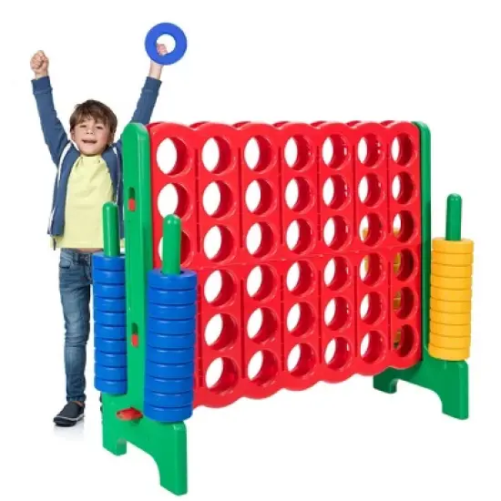 Costway Jumbo 4-to-Score 4 in A Row Giant Game Set for Family Red+Green image {10}
