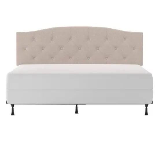 King/California King Provence Upholstered Arch Adjustable Tufted Headboard with Frame Linen Fabric - Hillsdale Furniture image {2}