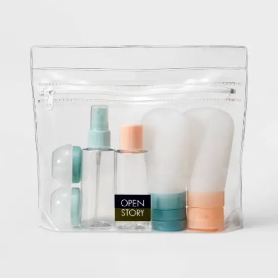 7pc Toiletry Bag Set - Open Story&trade;️: Silicone & EVA Luggage Accessories image {3}