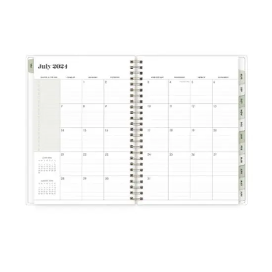 The Everygirl X Day Designer 2024-25 Weekly/Monthly Planner with Notes 8.625"x5.875" Wirebound Frosted PP Floral Olive: Student Day Planner image {5}