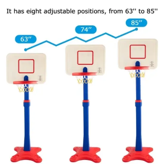 Costway Kids Children Basketball Hoop Stand Adjustable Height Indoor Outdoor Sports image {4}