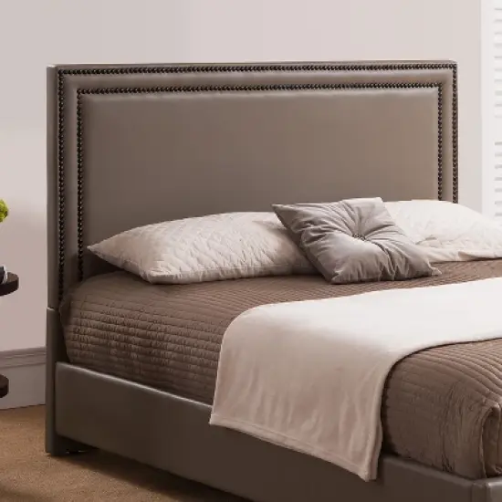 Glenwillow Home Baffin Faux Leather Upholstered Headboard in Taupe, Full/Queen Size image {2}