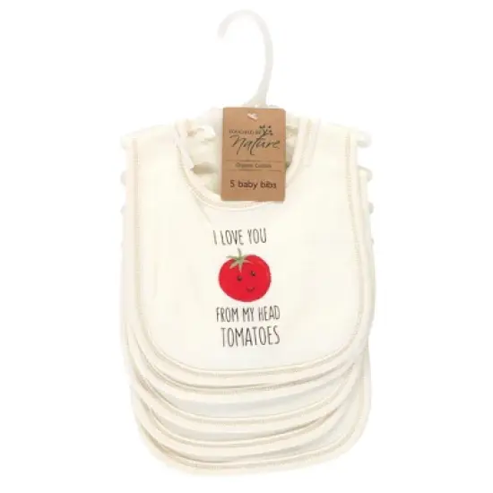Touched by Nature Baby Organic Cotton Bibs 5pk, Tomatoes, One Size image {1}