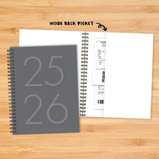 Willow Creek Press Classic Gray Academic July 2025 - June 2026 6.5"x8.5" Weekly Monthly Softcover Planner image {4}