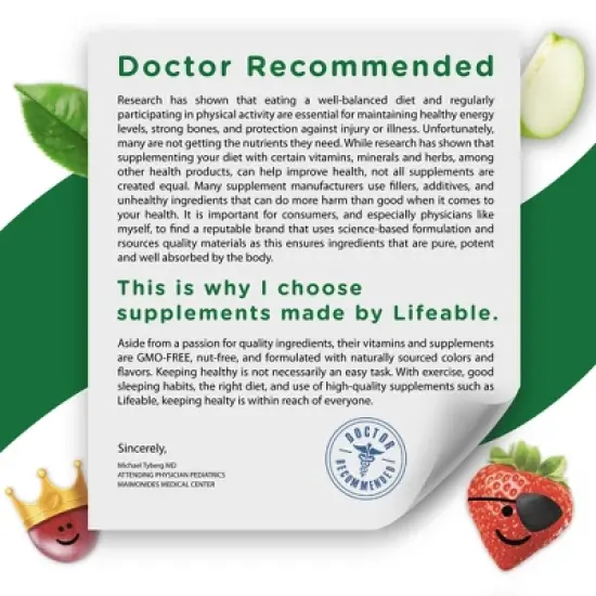 Lifeable - Sugar Free - Vitamin B12 - Kids - 90 Gummies image {4}