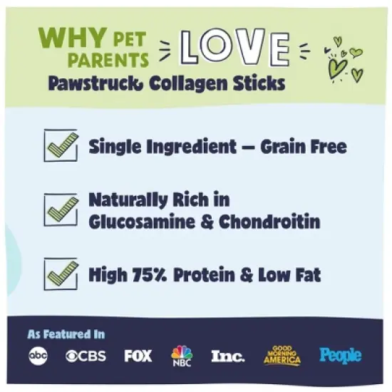 Pawstruck Natural Beef Collagen Sticks for Dogs - Healthy Long Lasting Alternative to Traditional Rawhide w/ Chondroitin & Glucosamine image {3}