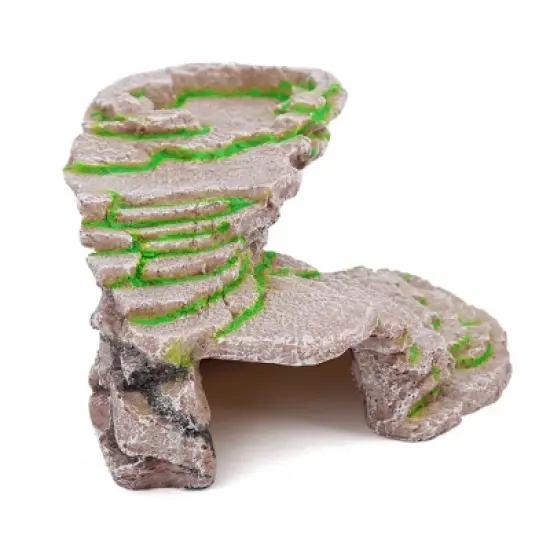 Unique Bargains Resin Turtle Ramp Climb Stone Aqua Decoration Ornament for Aquarium image {1}