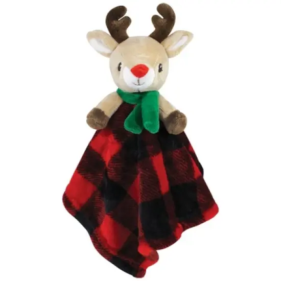 Hudson Baby Unisex Baby Plush Blanket with Security Blanket, Rudolph, One Size image {2}
