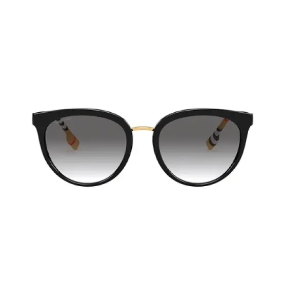 Burberry BE 4316F 385311 Womens Round Sunglasses Black 57mm image {1}