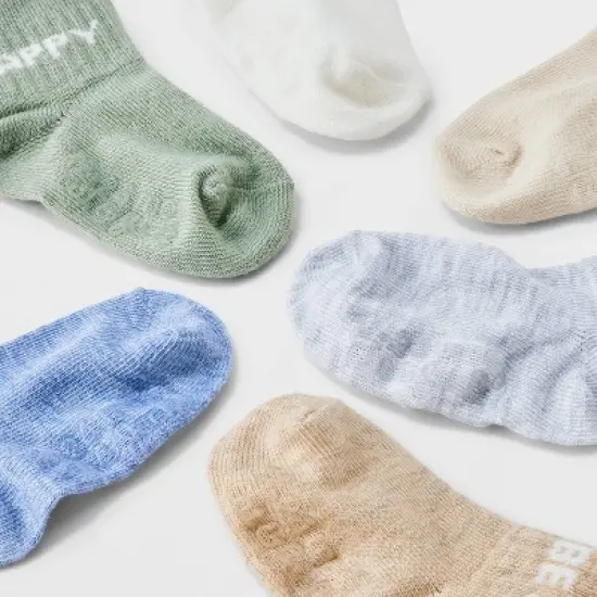 Baby Kids' 10pk Low Cut Socks - Cat & Jack&trade; 12-24M: Rib Cuffs, Midweight Knit, Solid & Classic Patterns image {2}