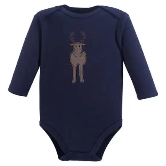 Hudson Baby Infant Boy Cotton Long-Sleeve Bodysuits, Forest image {4}