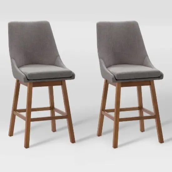 Set of 2 Boston Formed Back Fabric Barstools - CorLiving image {8}
