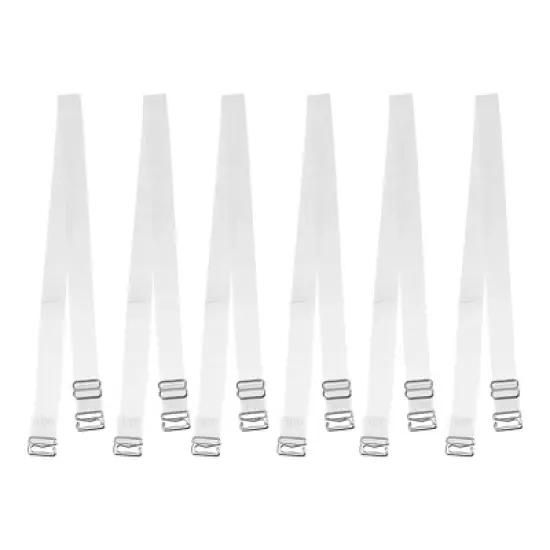 Unique Bargains ABS Non-Slip Adjustable Invisible Clear Bra Shoulder Strap with Stainless Steel Hook Transparent 3 Pair image {6}