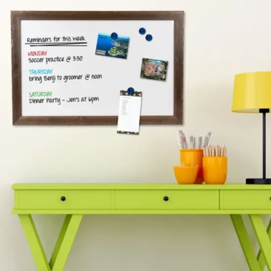 Excello Global Products Rustic Wooden Magnetic Dry Erase Whiteboard, 24"x36" image {5}