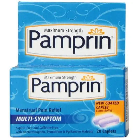 Pamprin Pain Relief Caplets, Maximum Strength, 20 Count image {2}