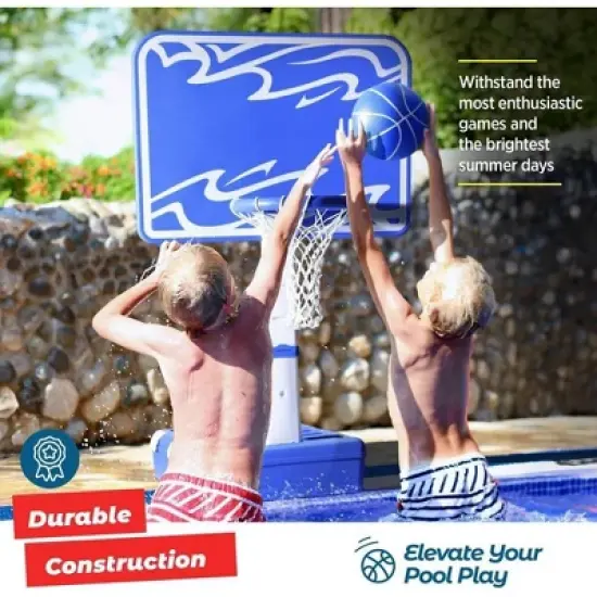 Pool Basketball Hoop &ndash; Poolside, Revolutionary Water Base and Storage System, Adjustable Heights, with 2 Balls, Air Pump, & Storage &ndash; Play22usa image {6}