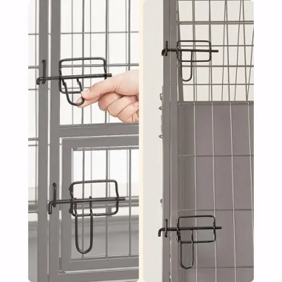 Feandrea Heavy-Duty Dog Crate, Metal Dog Kennel and Cage with Removable Tray, for Small and Medium Dogs image {7}