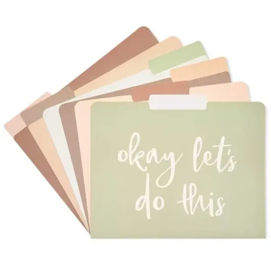 Paper Junkie 12 Pack Decorative File Folders, Letter Size for Women, Cute Earth Tone Aesthetic Office Supplies with Inspirational Sayings image {2}