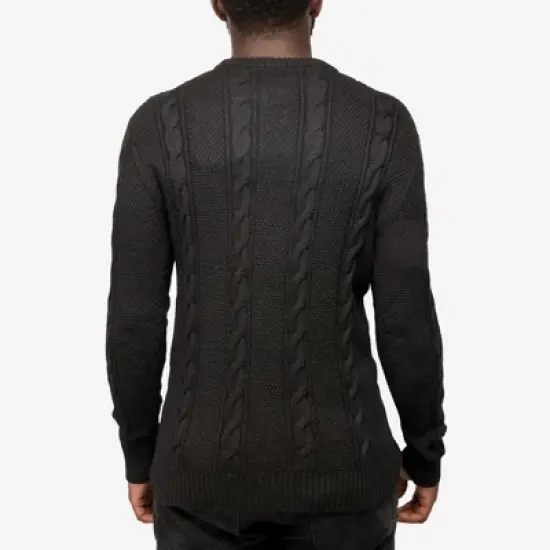 X RAY Men's Cable Knit Crewneck Pullover Sweater image {1}