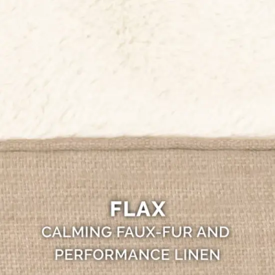 FurHaven Plush & Performance Linen Hooded Donut Pet Bed for Dogs & Cats image {9}