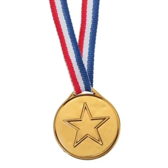 Unique Bargains Plastic Lightweight Embossed Pentagram Bright Appearance Sports Award Medals Mini 12 Pcs 1.5" image {2}