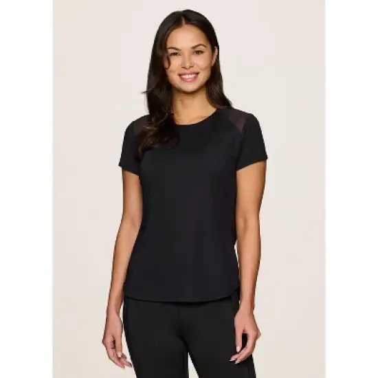 RBX Active Women's Short Sleeve T-Shirt Quick Drying Workout Top with Mesh Panels image {3}