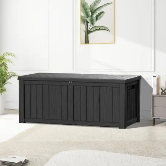 Yardgrace Water Resistant Resin Storage and Seating Outdoor Deck Box image {2}