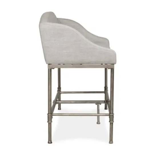 Dillon Counter Height Bench Metal Pewter Woven Fabric - Hillsdale Furniture image {1}