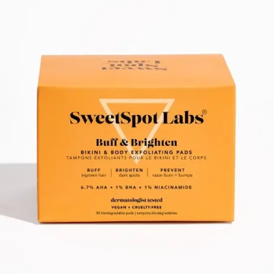 SweetSpot Labs Buff & Brighten Bikini & Body Exfoliating Pads - 50ct image {1}