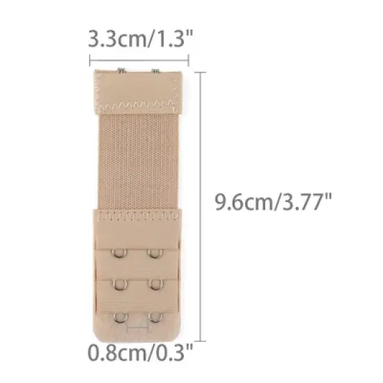 Allegra K 2pcs Bra Strap Extenders Set 3 Rows 2 Hooks/3 Hooks/4 Hooks Elastic Bra Hook Extensions image {2}