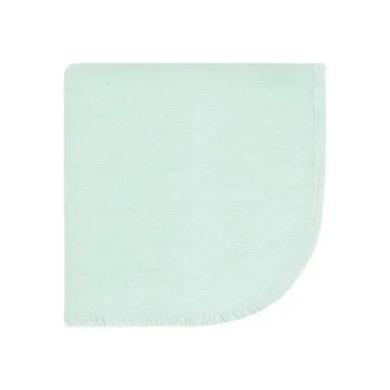 Hudson Baby Infant Girl Flannel Washcloths, Eucalyptus 10Pk, One Size image {3}