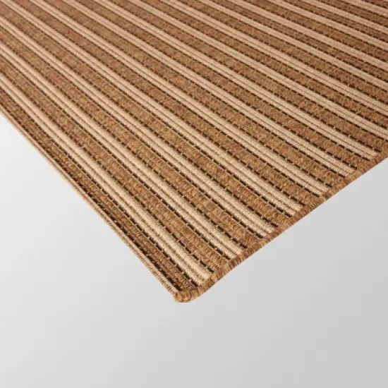 Two-Tone Stripe Outdoor Rug Black - Smith & Hawken&trade; image {4}