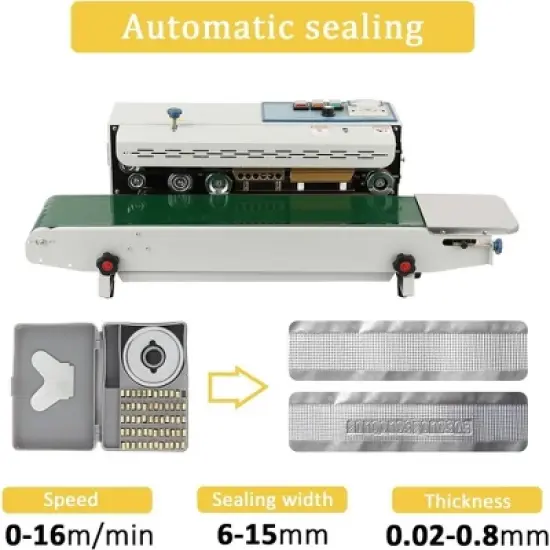 Automatic Horizontal Continuous Band Sealing Machine PVC Plastic Bag Sealer Tool image {5}