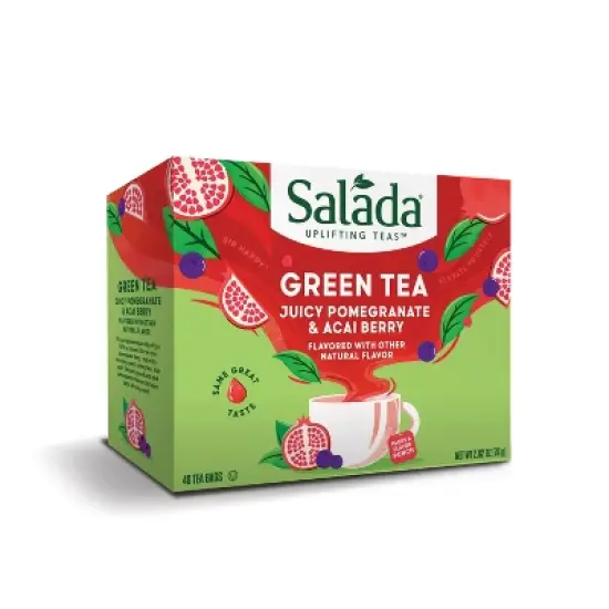 Salada Pomegranate Acai Berry Green Tea with 40 Individually Wrapped Tea Bags Per Box (Pack of 6) image {4}