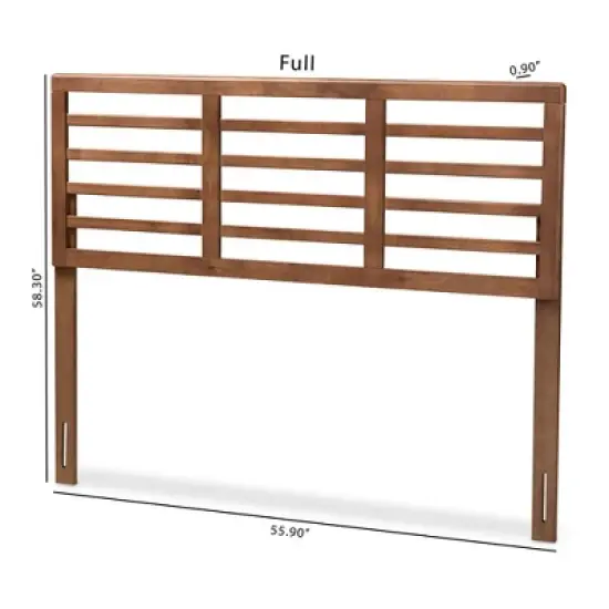 Salome Walnut Finished Wood Headboard - Baxton Studio image {2}