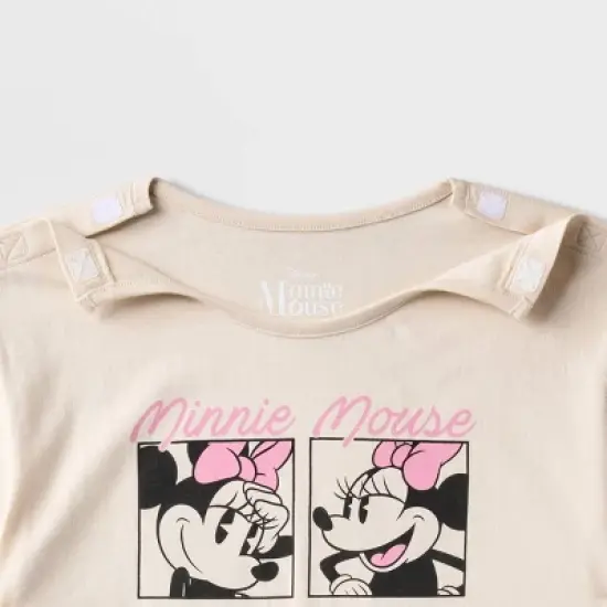 Girls' Disney Minnie Mouse Adaptive Short Sleeve Graphic T-Shirt - Beige image {2}