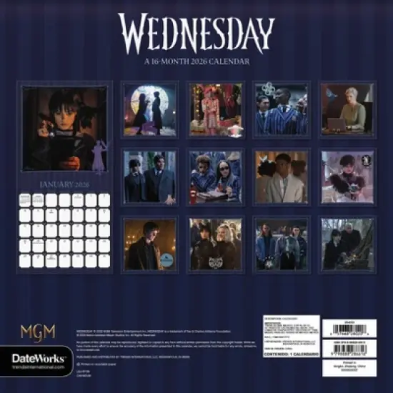 Netflix 2026 Wednesday 12"x12" Wall Calendar image {3}
