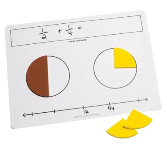 Didax Write-On/Wipe-Off Fraction Mats, Set of 10 image {1}