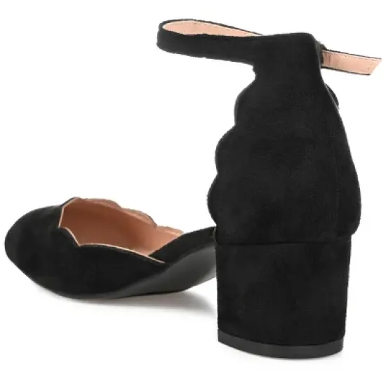 Journee Collection Women's Edna Wide Width Round Toe Low Block Heel Pumps image {6}