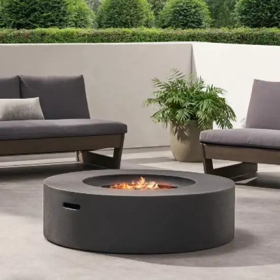 GDFStudio Hearth Outdoor 50,000 BTU Lightweight Concrete Circular Fire Pit Table image {1}