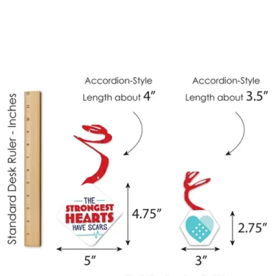 Big Dot of Happiness Happy Heartiversary - CHD Awareness Hanging Decor - Party Decoration Swirls - Set of 40 image {6}