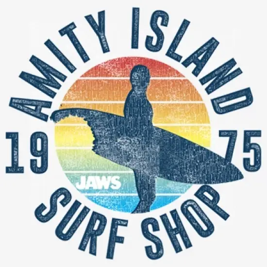 Women's Jaws Retro Amity Island Surf Shop T-Shirt image {1}