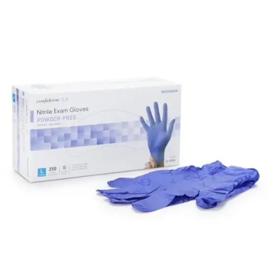 McKesson Confiderm 3.0 Disposable Nitrile Exam Glove Standard Cuff Length LARGE 14-6N36 2500 per Case image {4}