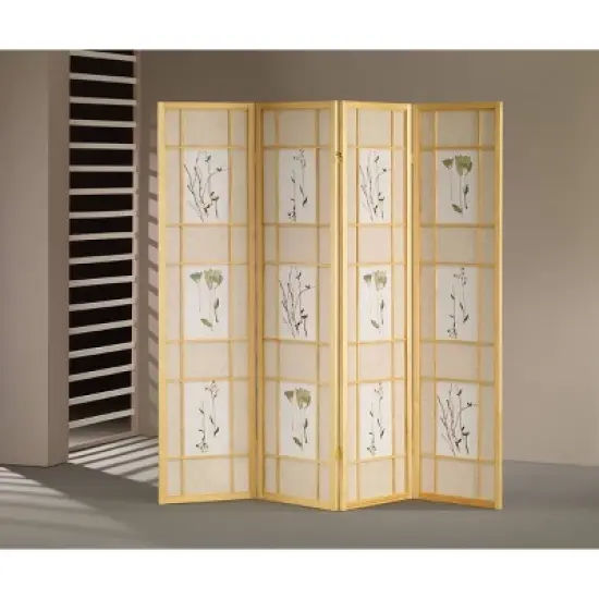 4 Panel Shoji Screen Natural - Ore International image {1}